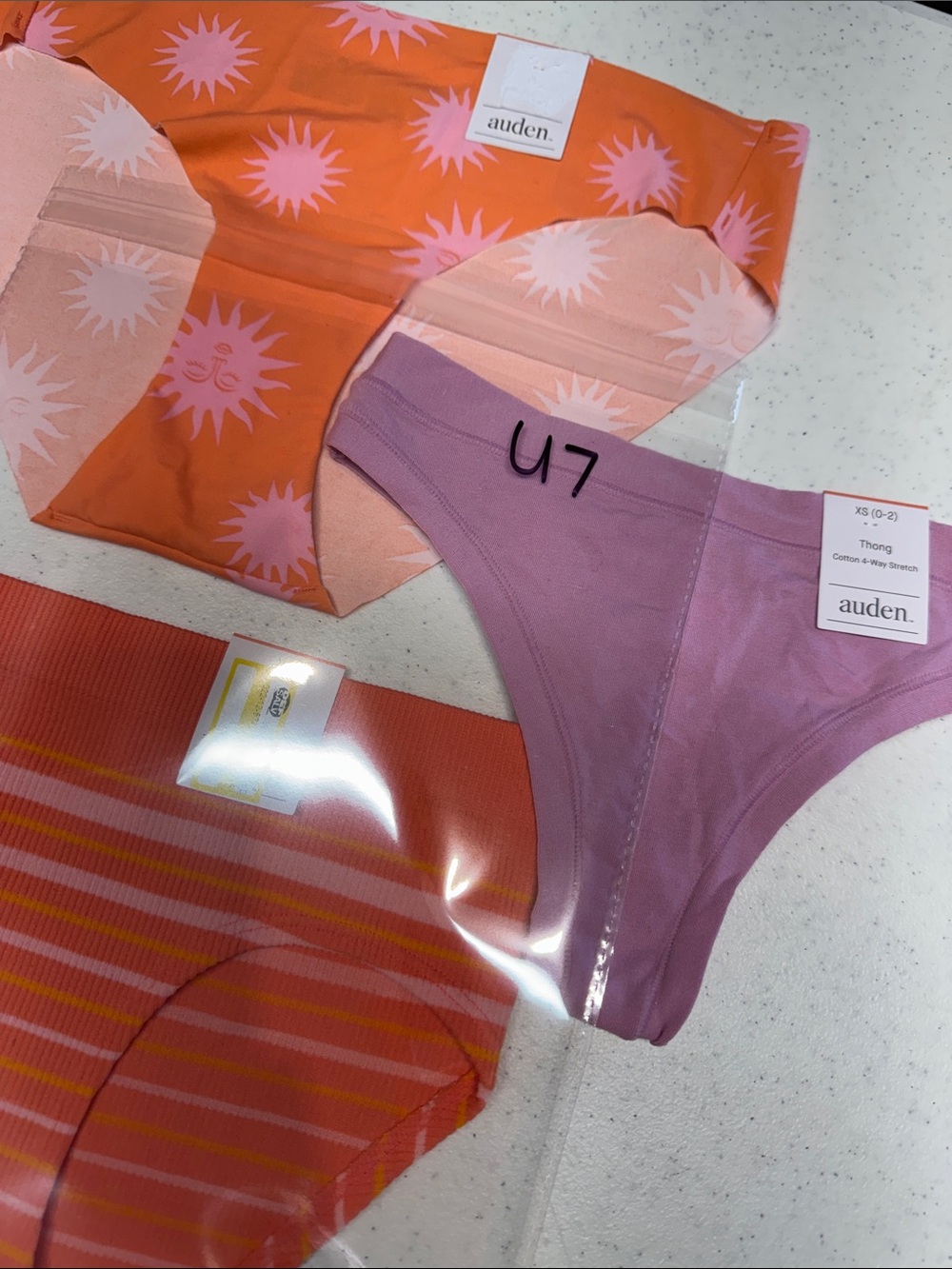 Auden Womens 3-Pack Underwear Set in Orange, Pink & Purple - Picture 2 of 2